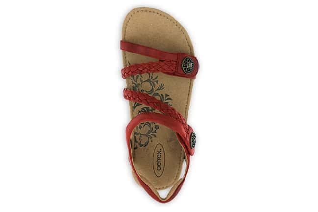 Aetrex Jillian SC368 Red Sandals Top