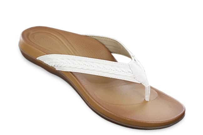 Aetrex Emmy AE683 WHT White Toe-Post Sandals Single