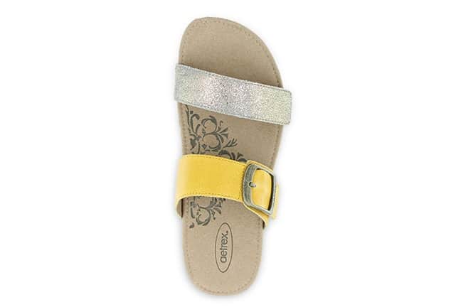 Aetrex Daisy SC547 Sunflower Slide Sandals Top
