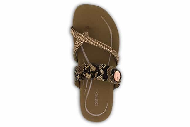 Aetrex Izzy SE238 Sparkle Rose Gold Slide Sandals Top