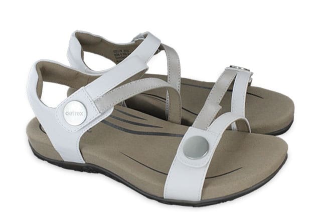 Aetrex Jess SE211 White Sandals Pair