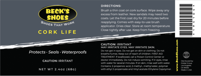 Beck's Shoes Cork Life 195104 - Shoe Care Label