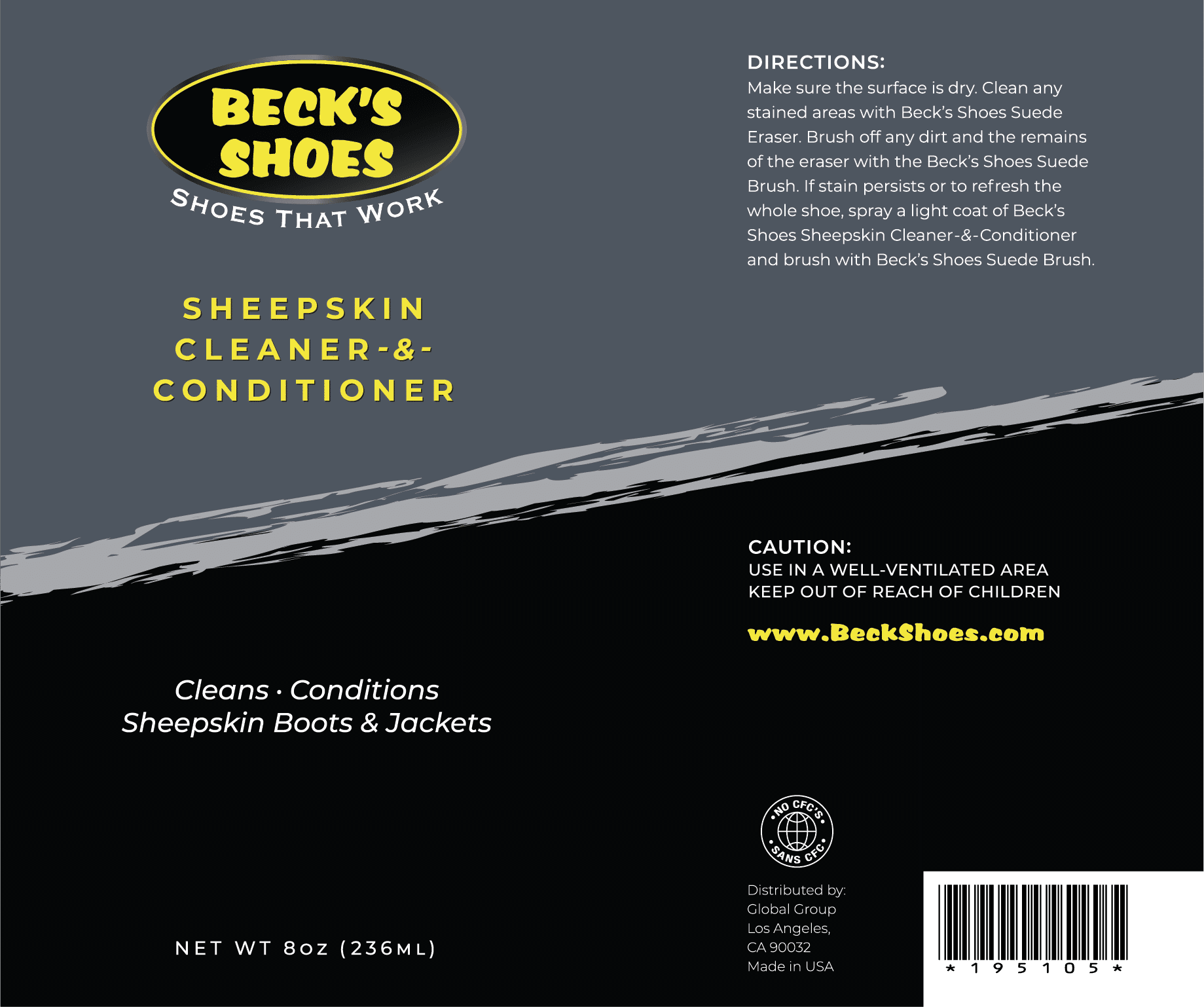 Beck's Shoes Sheepskin Cleaner and Conditioner 195105 - Shoe Care Label