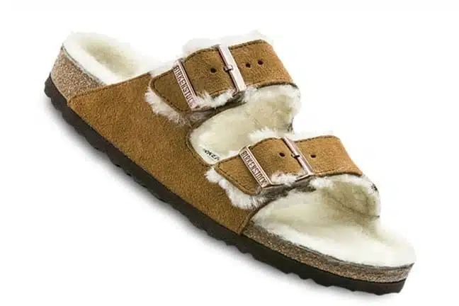 Birkenstock Arizona Shearling 1001128 Light Brown Sandals Single
