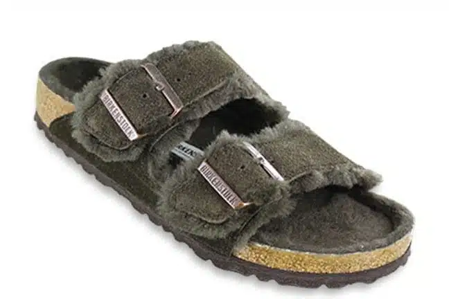 Birkenstock Arizona Shearling 1020566 Dark Brown Sandals Single