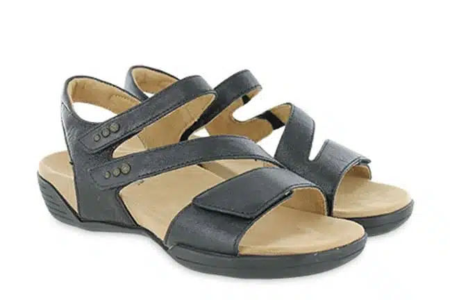 Hälsa Denia A1020-101 Black Sandals Pair