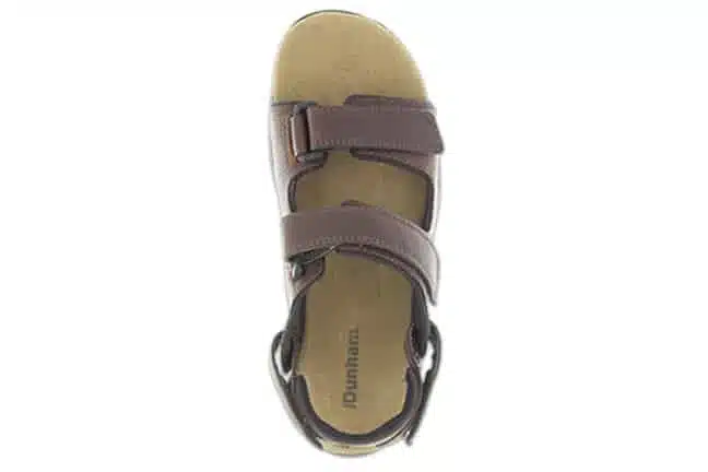 Men’s Dunham St Johnsbury Brown Leather Adjustable-Strap Sandals - Image 3