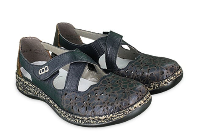 Rieker Daisy H4 463H4-14 Black Mary Jane Shoes Pair