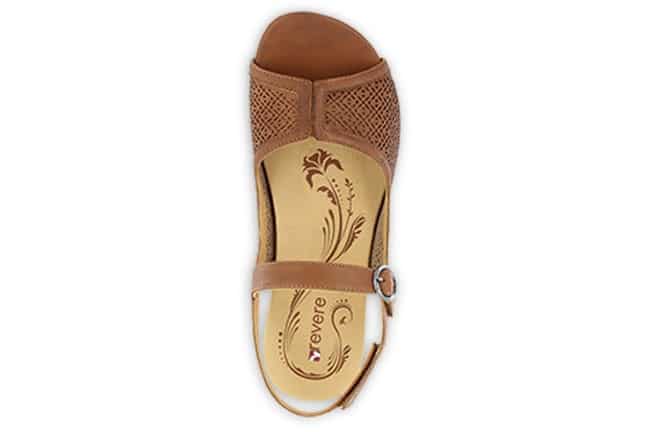 Revere Kaya KAYA COGNAC Medium Brown/Chestnut Wedge Sandals Top