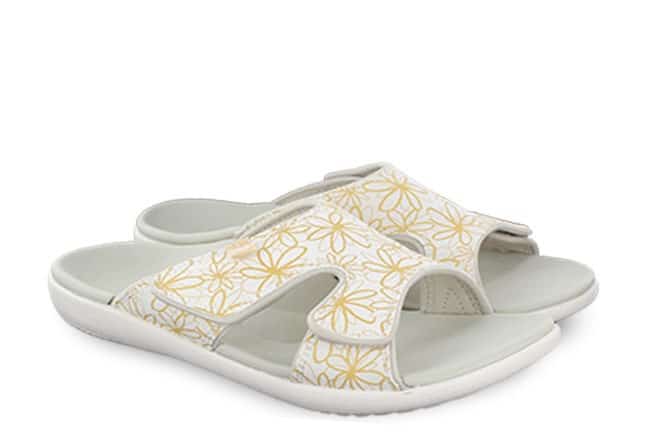 Spenco Kholo Picasso SP1013GGD Tan/Beige Slide-Sandals Pair