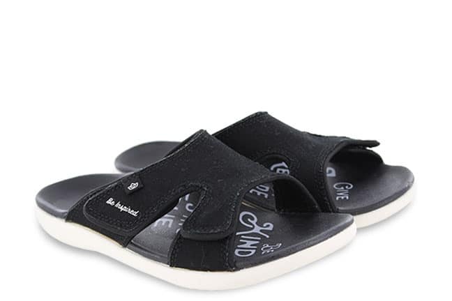Spenco Kholo Inspire SP1017BLK Black Slide-Sandals Pair