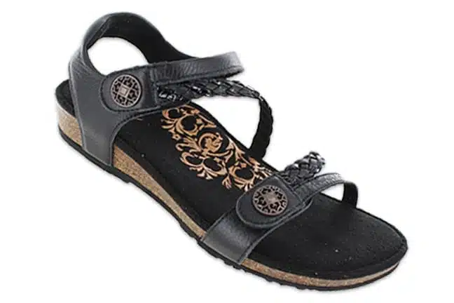 Aetrex Jillian SC450 Black Sandals Single