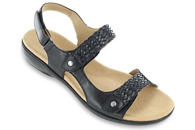 Trotters Romi Woven T2232-001 Black Sandals Single