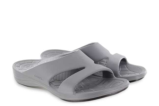 Aetrex Bali L9001W Grey Slide-Sandals Pair