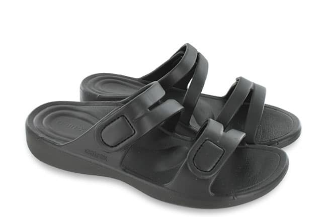 Aetrex Janey Sport L9500-BLK Black Sandals Pair