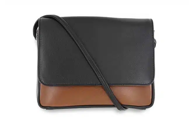 ILI 6841 Xbody Black and Toffee Handbag Front