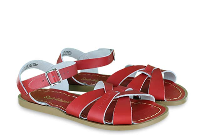 saltwater original 800-884 red sandals pair