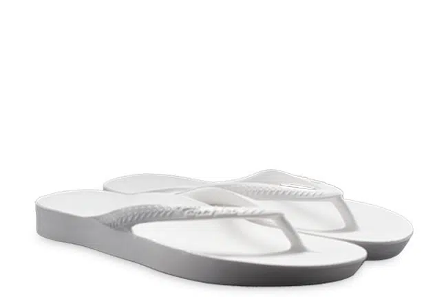 Archies Arch Support Flip Flops WHT-HAS-001 White Flips Pair