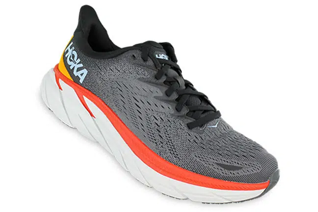 Hoka Clifton 8 (MED) 1119393-ACTL Grey Orange Sneakers Single