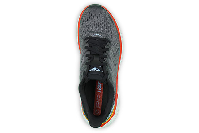Hoka Clifton 8 (WIDE) 1121374-ACTL Grey Orange Sneakers Top