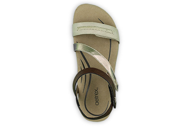 Aetrex Gabby SE312W Beige Sandals Top