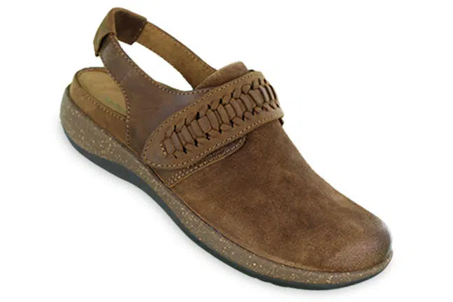 Aetrex Leni DM332WM Brown Slingback Clogs Single