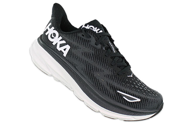 Hoka Clifton 9 1132211 BWHT Black Sneakers Single