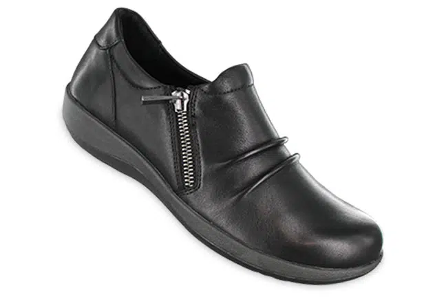 Aetrex Katie Side-Zip, Wide Width DM550WW Black Shoes Single