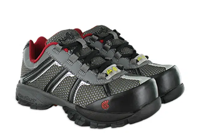 Nautilus N1343 Grey Leather/Mesh Athletic Shoes Pair