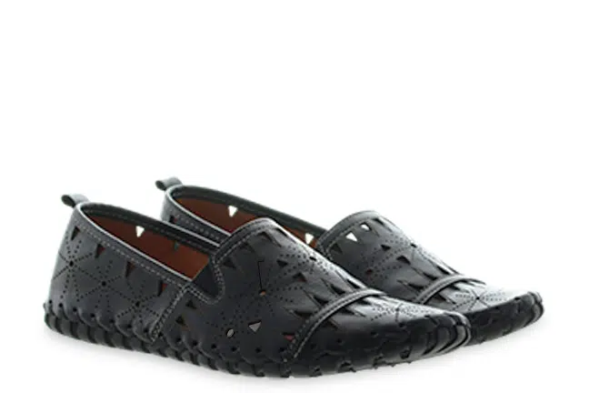 Spring Step Fusaro FUSARO-BL Black Loafers Pair