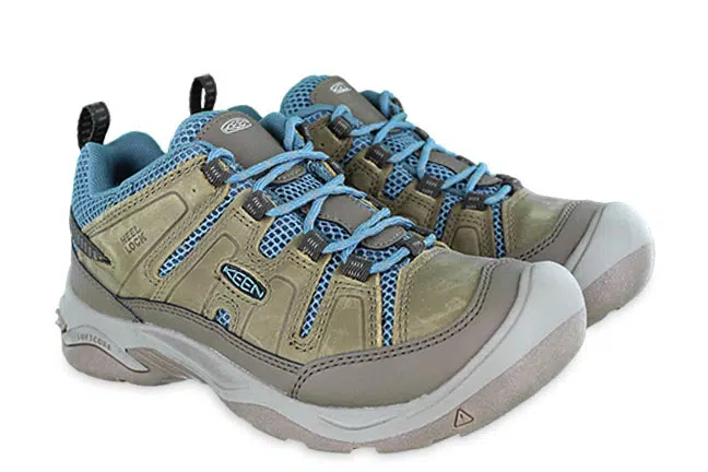 Women’s Keen Circadia Vent Beige/Blue Leather Hiking Shoes