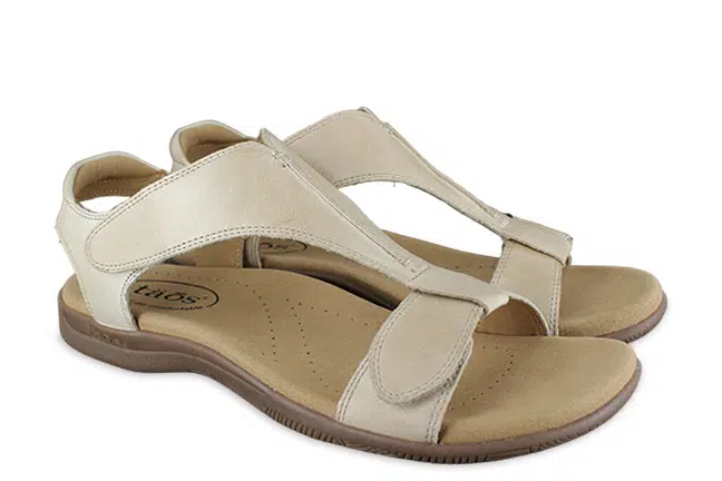 Womens Taos The Show Stone Leather Casual Sandal