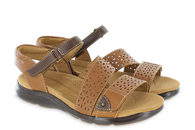 Women’s Clarks Kitly Way Tan Leather Adjustable Strap Sandals
