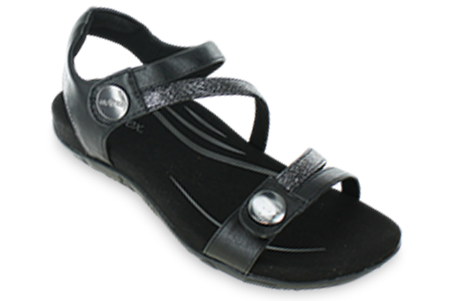 Aetrex Jess SE210 Black Sandals Single