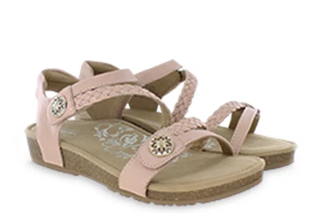 Aetrex Jillian SC360W Pink Sandals Pair