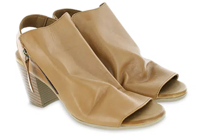 Women’s Biza Norah Tan Leather Stylish, Zip-Up Sandals