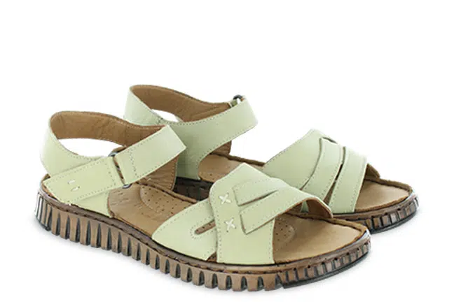 Women’s Spring Step Nochella Olive Leather Adjustable Sandals