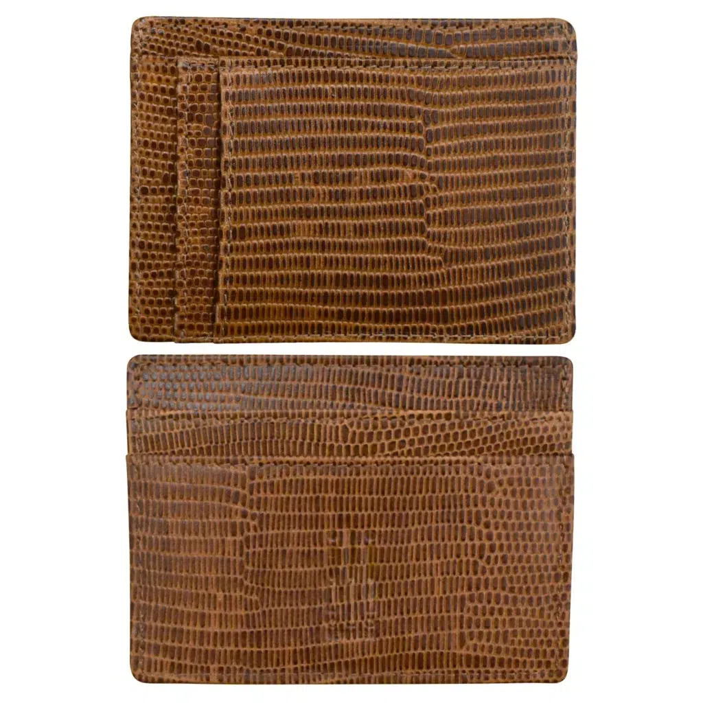 Unisex ili Cedar Lizard Leather Pocket Card Holder