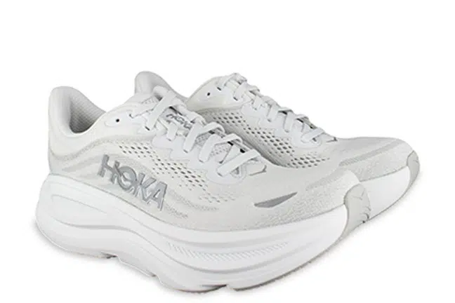 Hoka Bondi 9 1162012 SDSTS Grey Running Shoes Pair