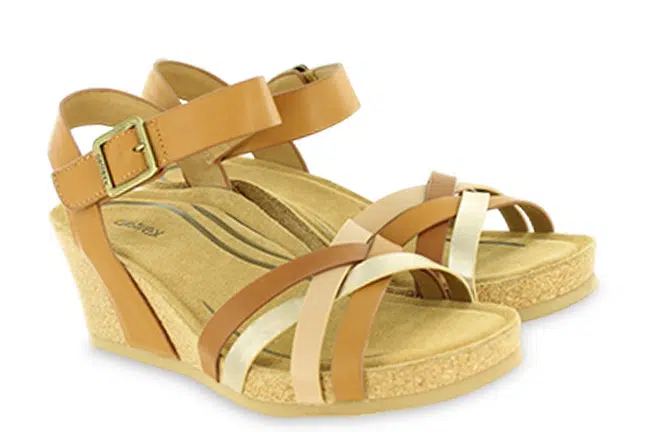 Aetrex Noelle CK148W Ginger Sandals Pair