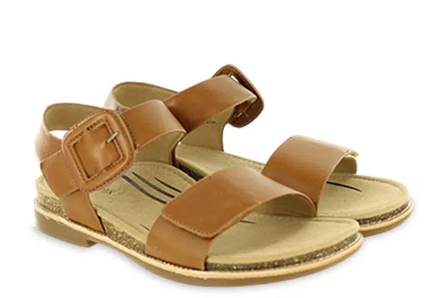 Aetrex Claire FC174W Cognac Sandals Pair