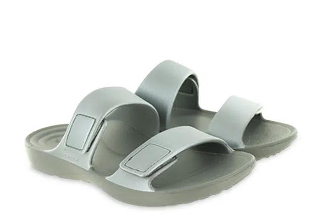 Aetrex Kaya ST9301 Pewter Sandals Pair