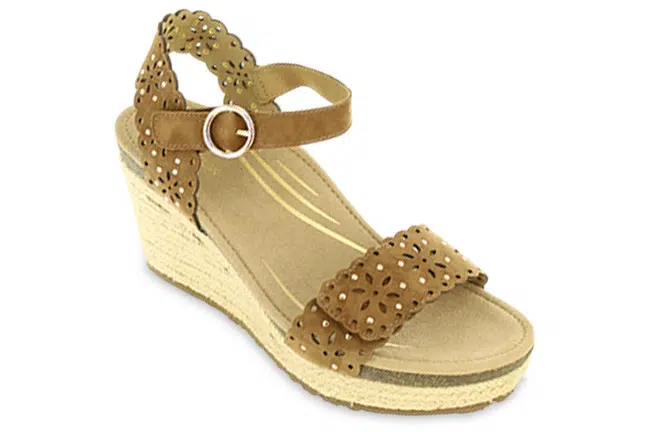 Aetrex Sydney EW772 Brown Espadrille Wedge Sandals Single