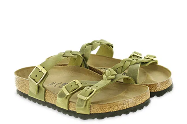 Birkenstock Franca Braided Women's Leather Olive Sandals