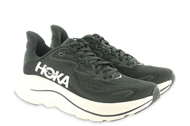 Hoka Clifton 10 1162032 BWHT Black Shoes Pair