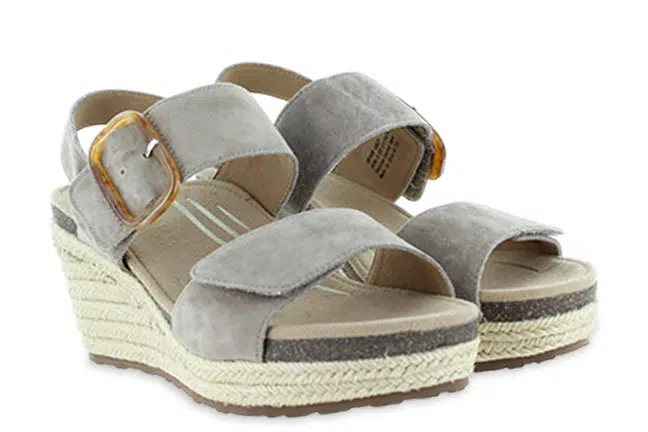 Aetrex Ashley EW792 Taupe Sandals Pair