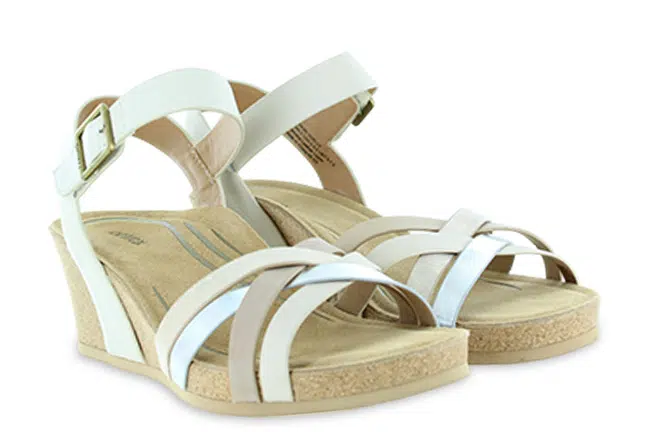 Aetrex Noelle CK148W Women's Leather Ivory Sandals