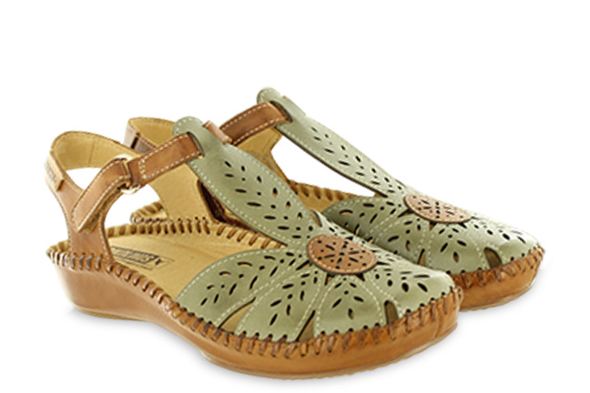 Pikolinos P. Vallarta Women's Leather Sage Sandals