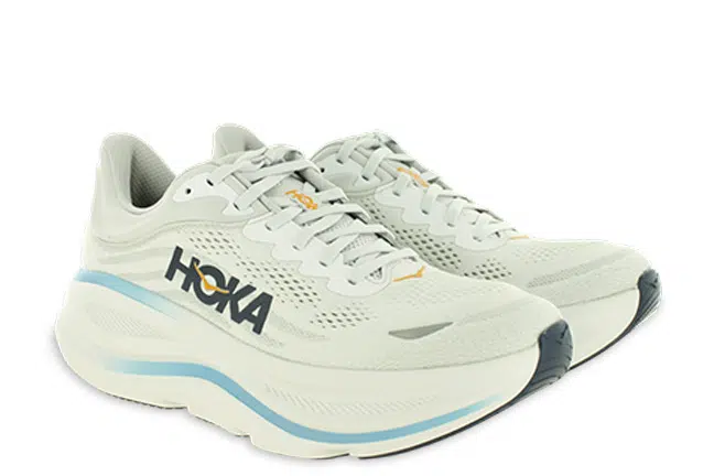 Hoka Bondi 9 1162011 SSTC Grey Athletic Shoes Pair