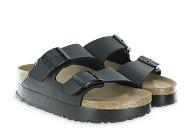 Women’s Birkenstock Papillio Arizona Flex Platform Black Birko-Flor Narrow Sandals